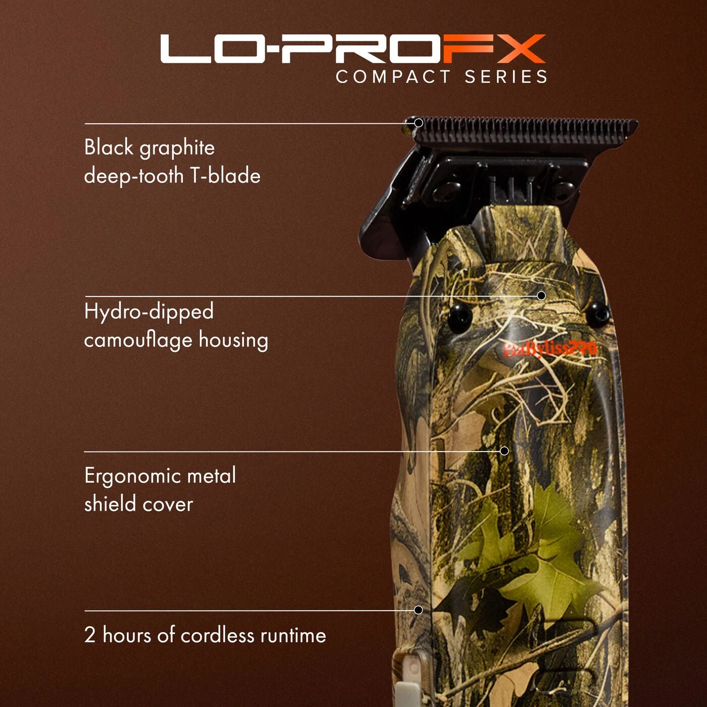 BaBylissPRO Limited Edition LO-PROFX Compact Camo Trimmer - Image 6