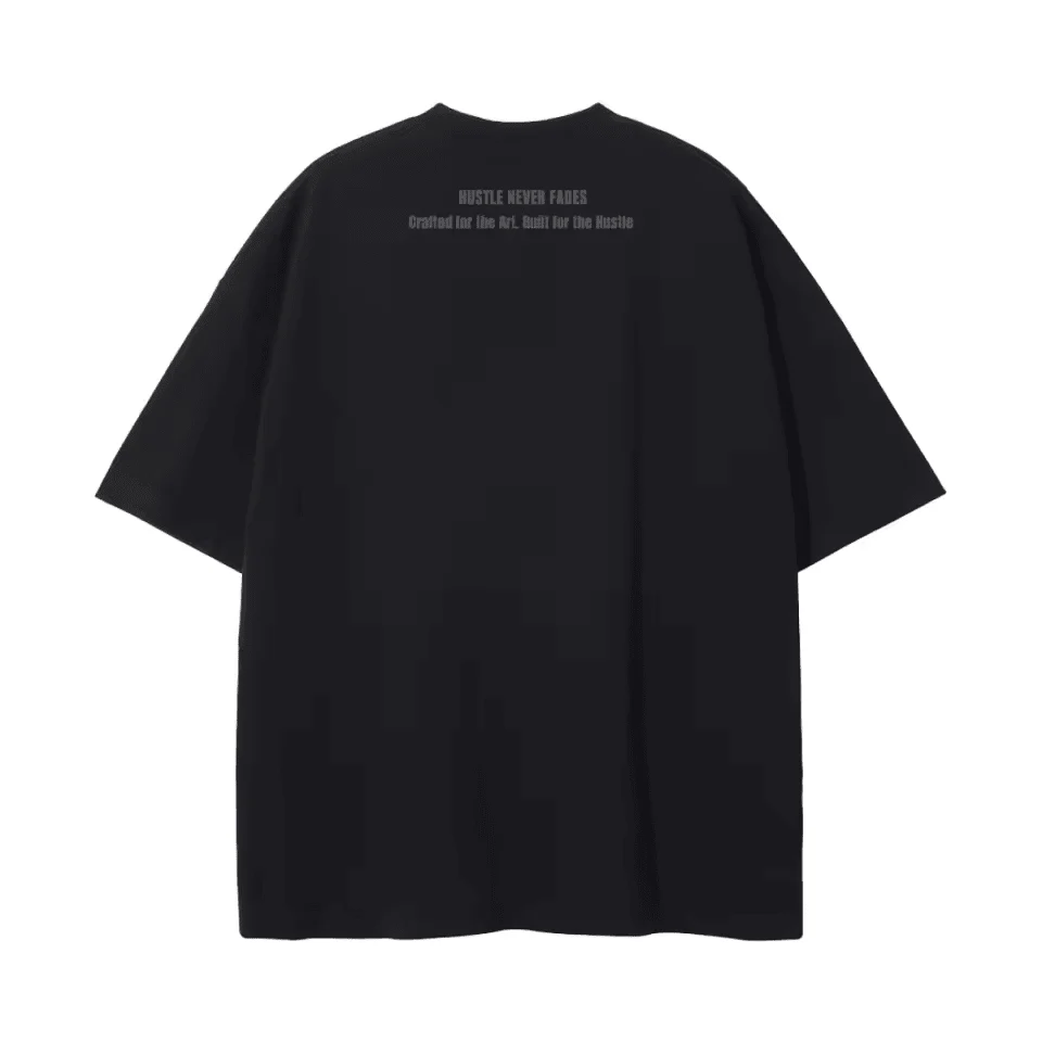 Magnus Oversized T-Shirt Black Hustle Never Fades - Image 3
